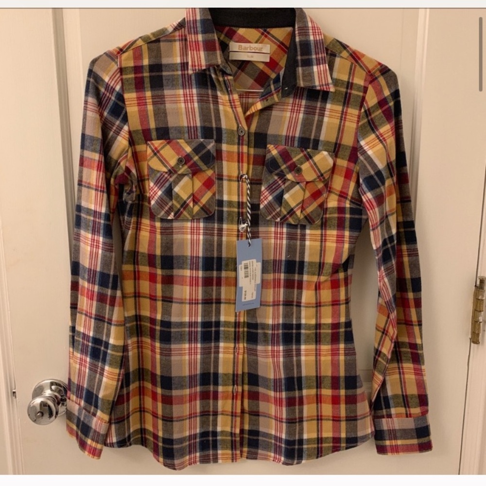 Barbour aspen tailored flannel shirt size 4